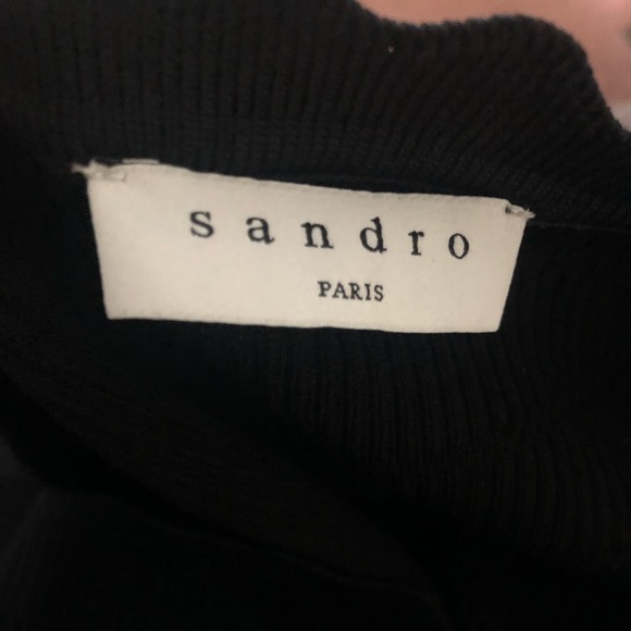 SANDRO CECIL BLACK SCALLOPED TRIM CARDIGAN - Picture 14 of 16